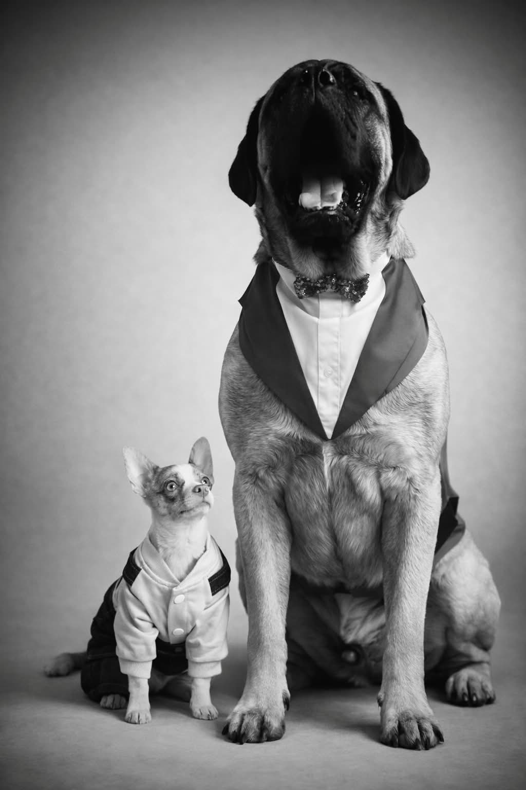Atlas the English Mastiff and Jake the Chihuahua